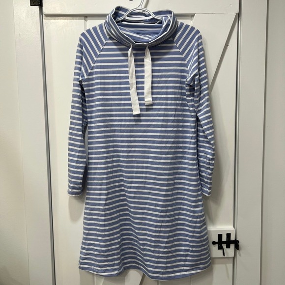 Duffield Lane Dresses & Skirts - Duffield Lane Womens Dress XS Blue White Stripe NEW $156 Cowln Neck Cotton Knit